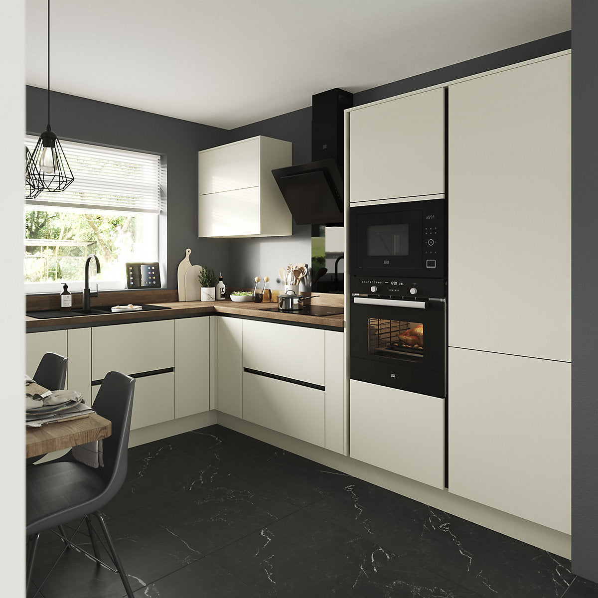 GoodHome Stevia Gloss cream Standard Corner post, (W)59mm