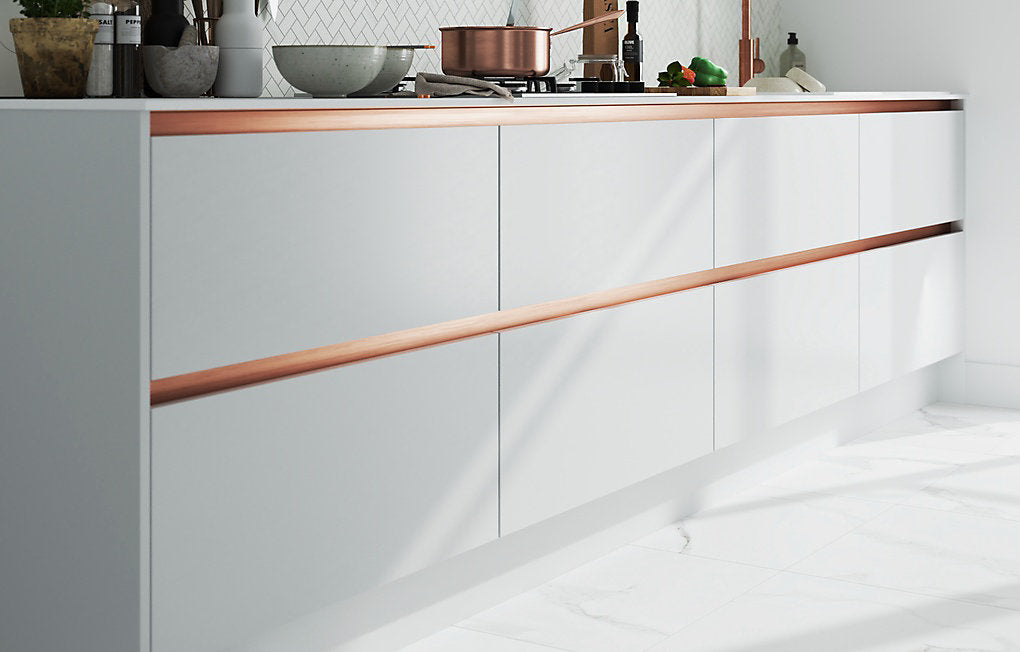 GoodHome Stevia Gloss grey Standard Corner post, (W)59mm