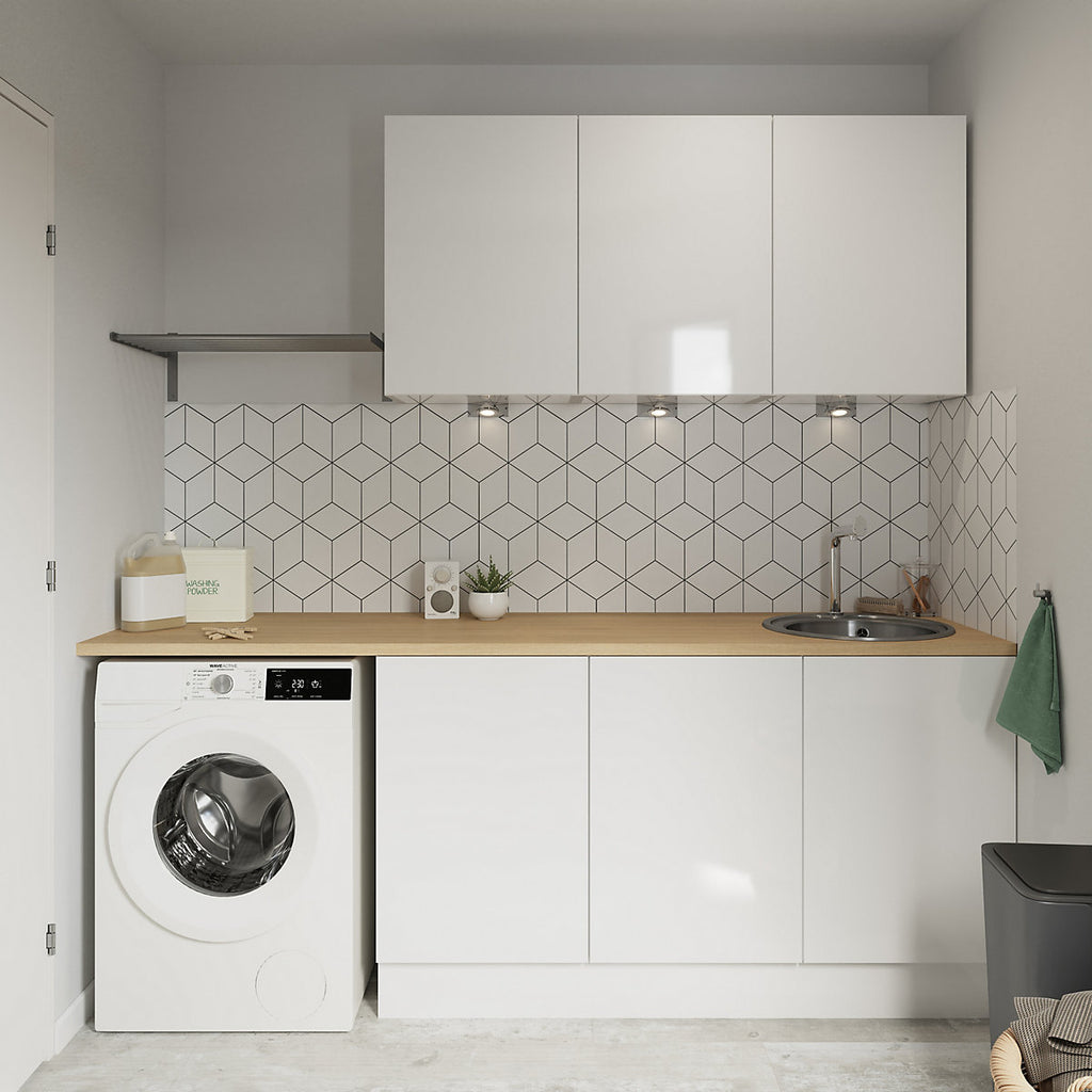 GoodHome Stevia Gloss white Standard Appliance Filler panel (H)115mm (W)597mm