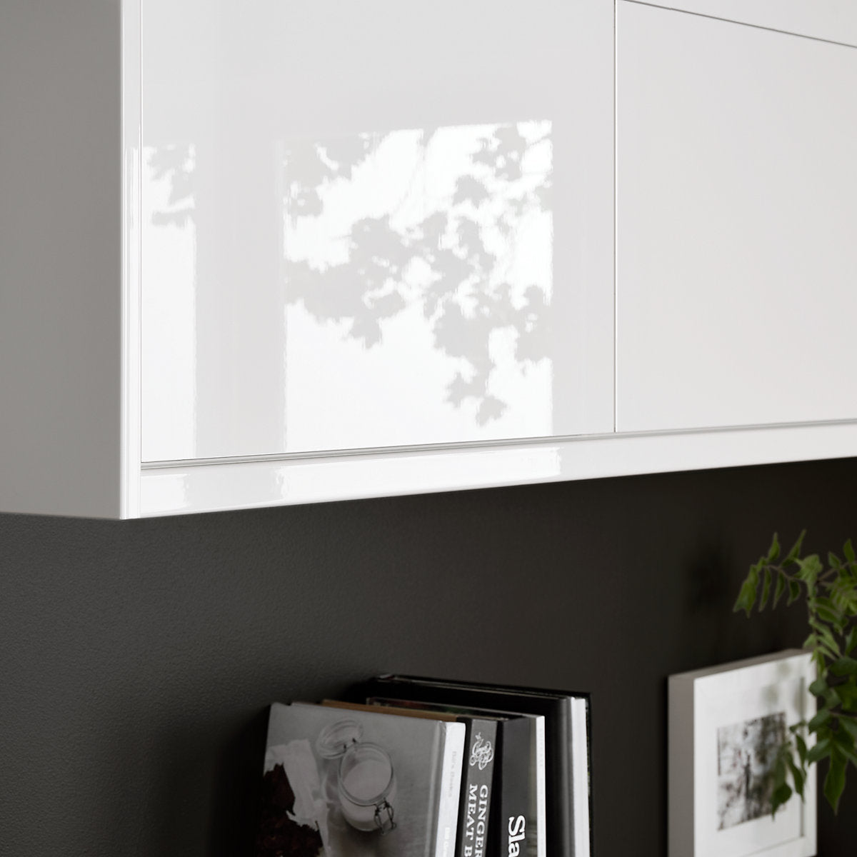 GoodHome Stevia Innovo handleless Gloss cream Standard Corner post, (W)48mm (H)715mm