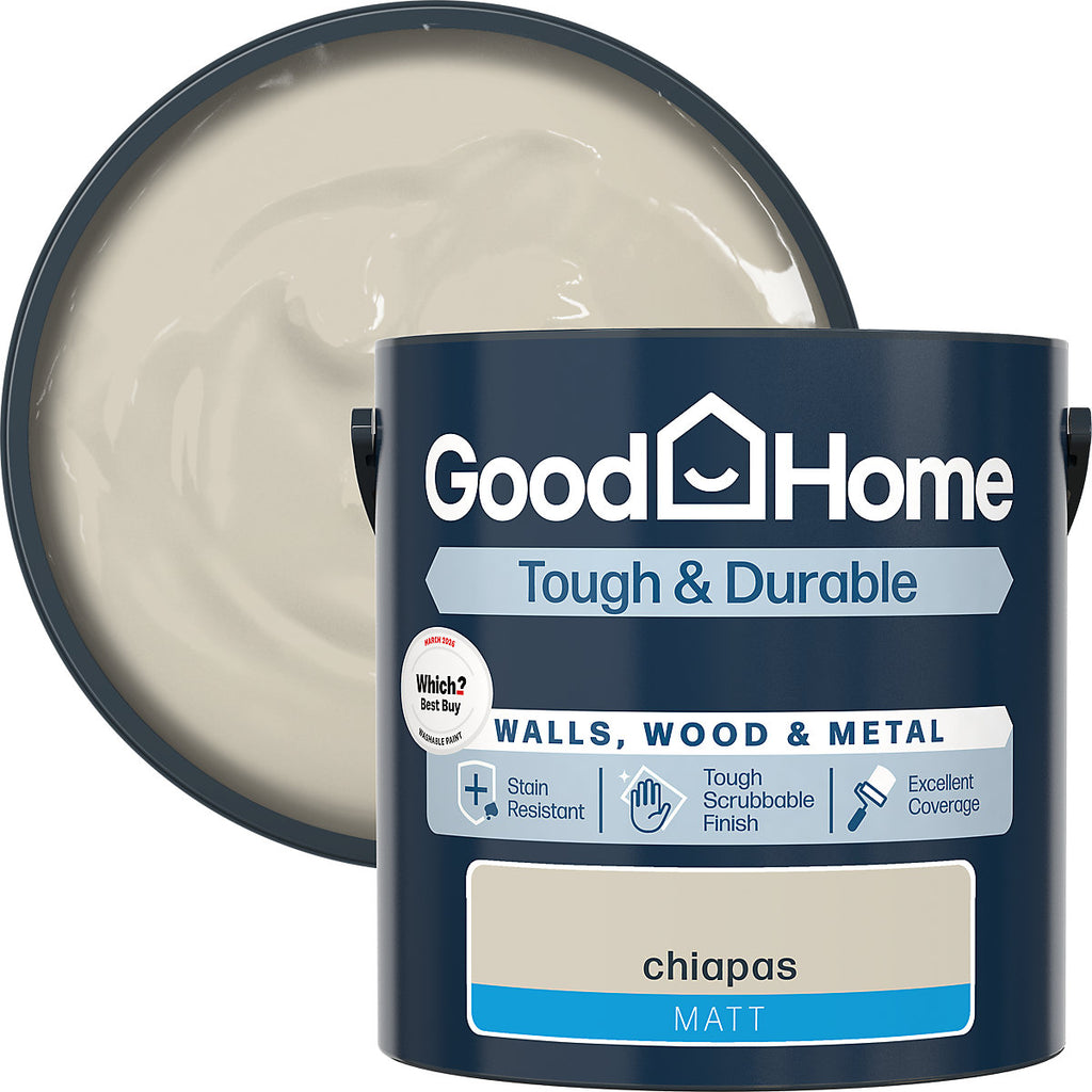 GoodHome Tough & Durable Chiapas Matt Metal, plaster & wood Multi-surface paint, 2.5L