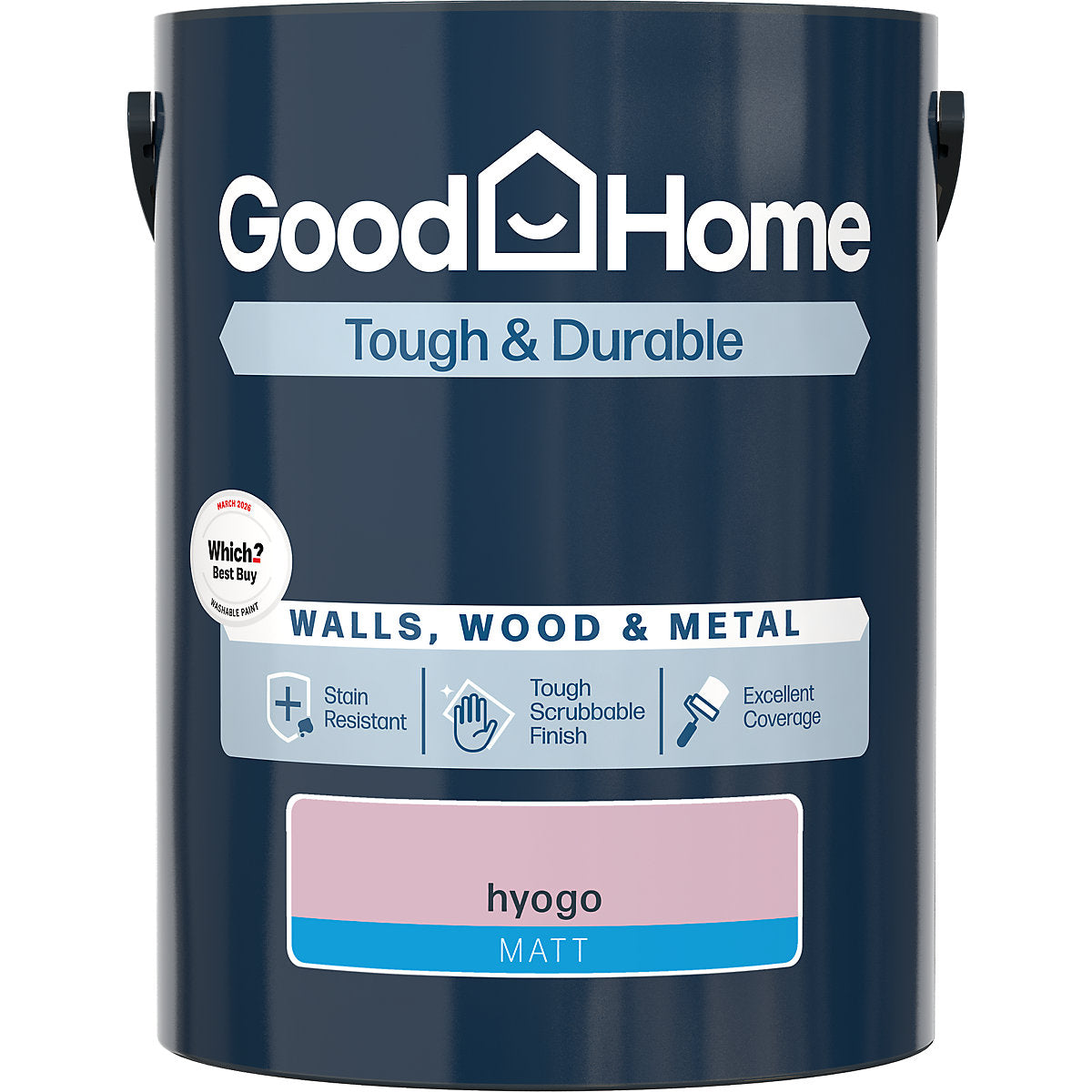 GoodHome Tough & Durable Hyogo Matt Metal, plaster & wood Multi-surface paint, 5L
