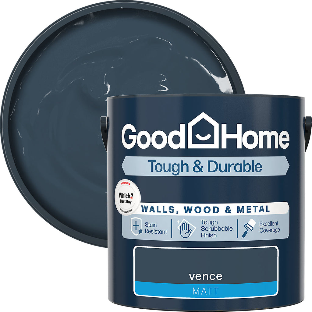 GoodHome Tough & Durable Vence Matt Metal, plaster & wood Multi-surface paint, 2.5L