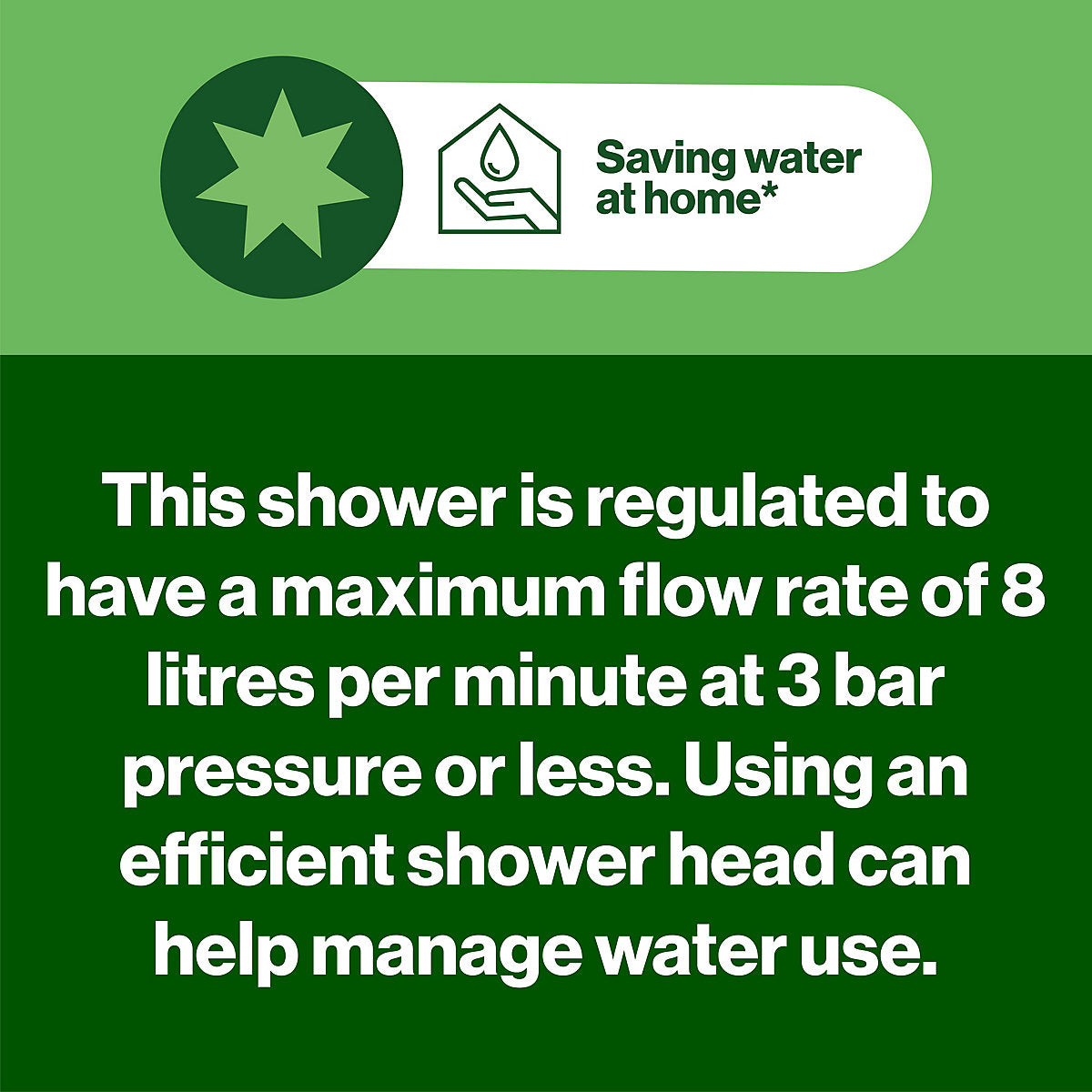 GoodHome Tummel Chrome effect 3-spray pattern Shower head, 243mm