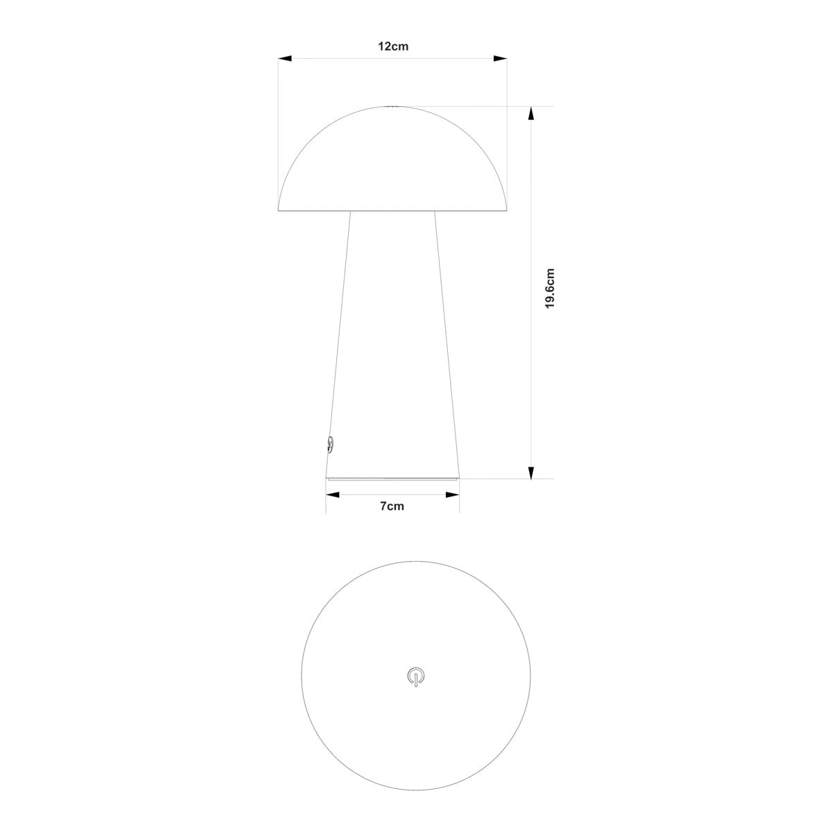 GoodHome Varitas Round Gloss White Marble effect Integrated LED Table lamp