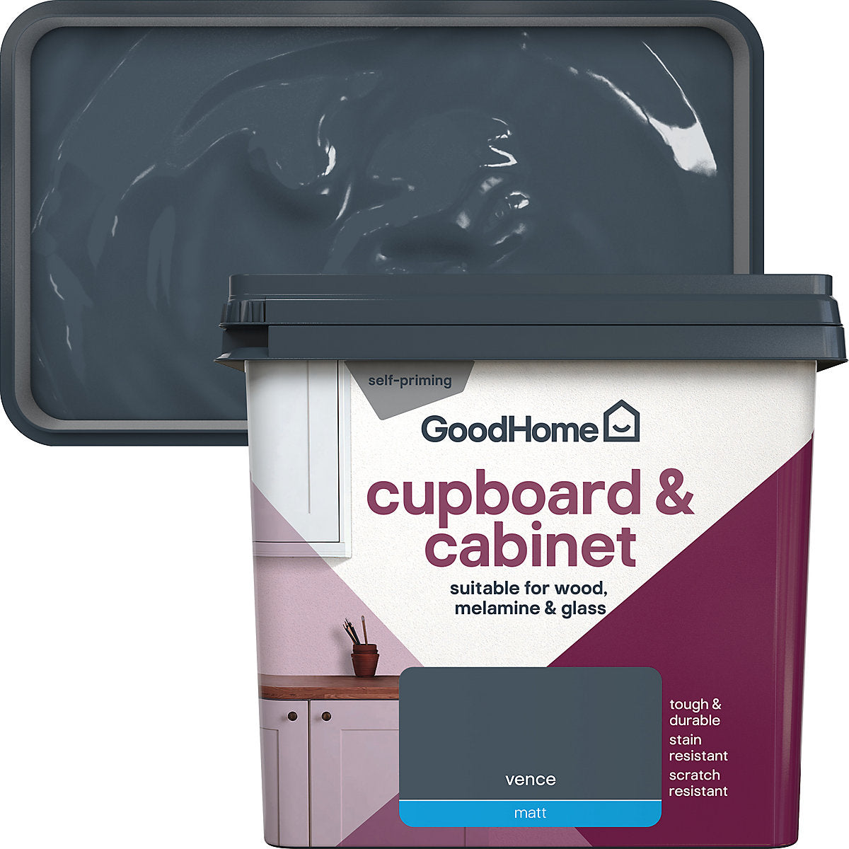 GoodHome Vence Matt Cupboard & cabinet paint, 750ml