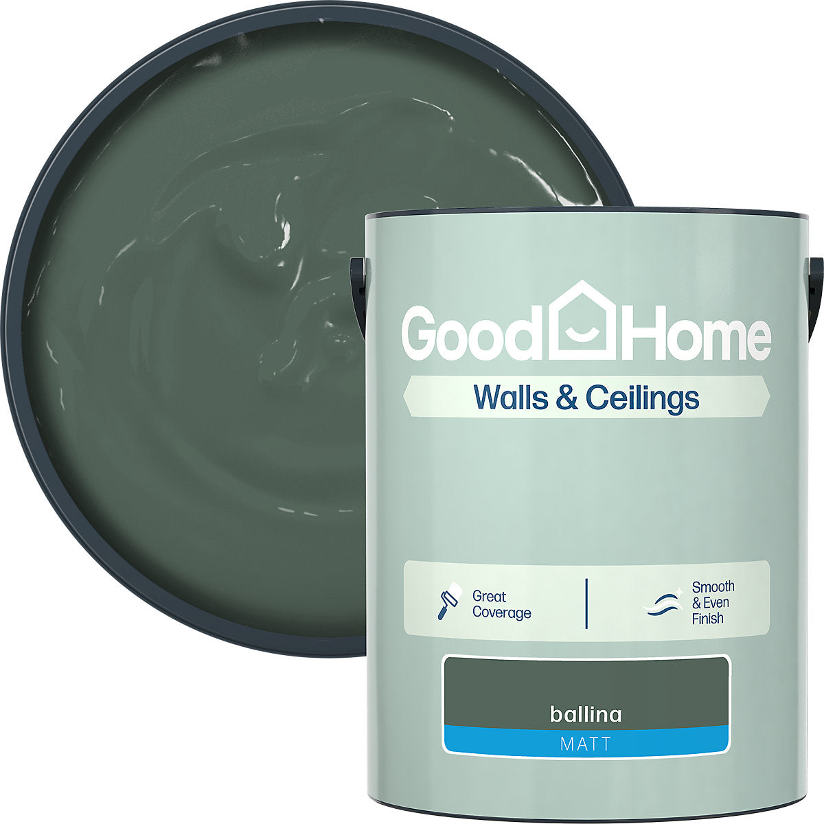 GoodHome Walls & Ceilings Ballina Matt Emulsion paint, 5L