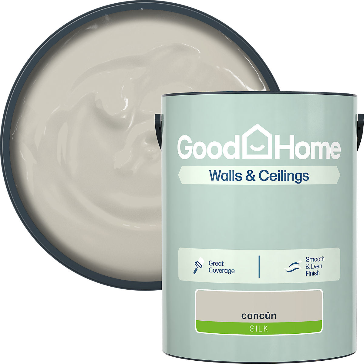 GoodHome Walls & Ceilings Cancun Silk Emulsion paint, 5L
