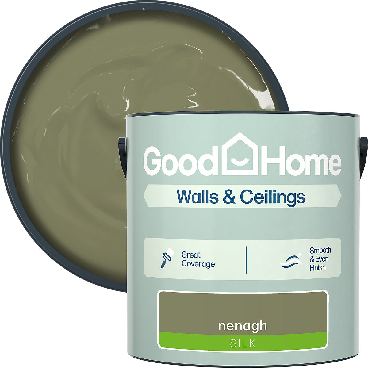 GoodHome Walls & Ceilings Nenagh Silk Emulsion paint, 2.5L