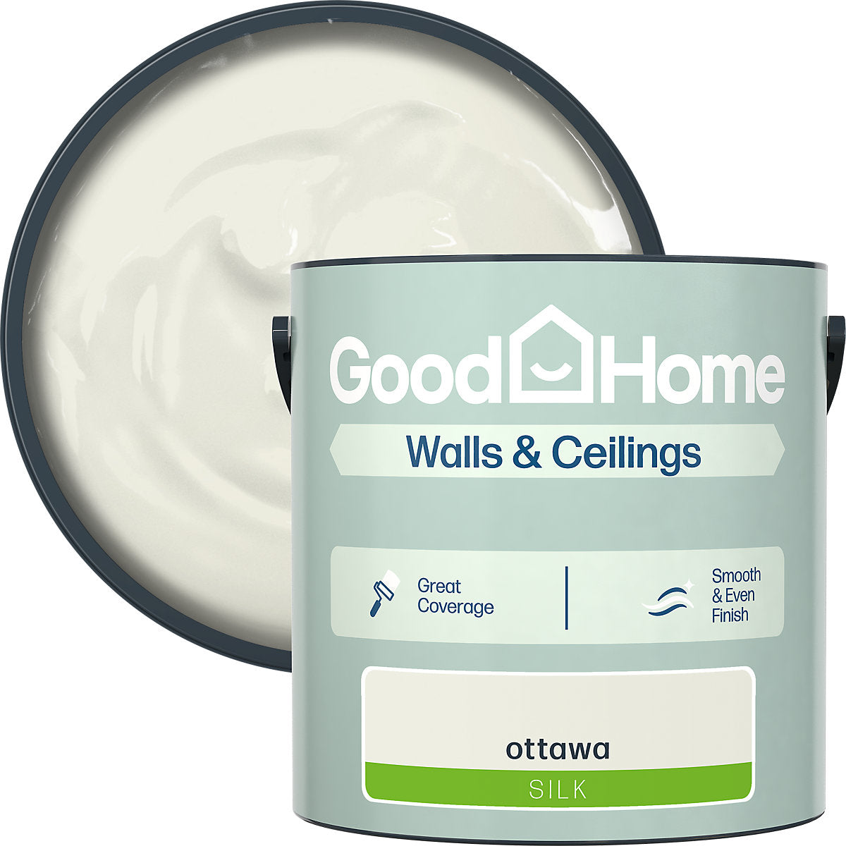 GoodHome Walls & Ceilings Ottawa Silk Emulsion paint, 2.5L