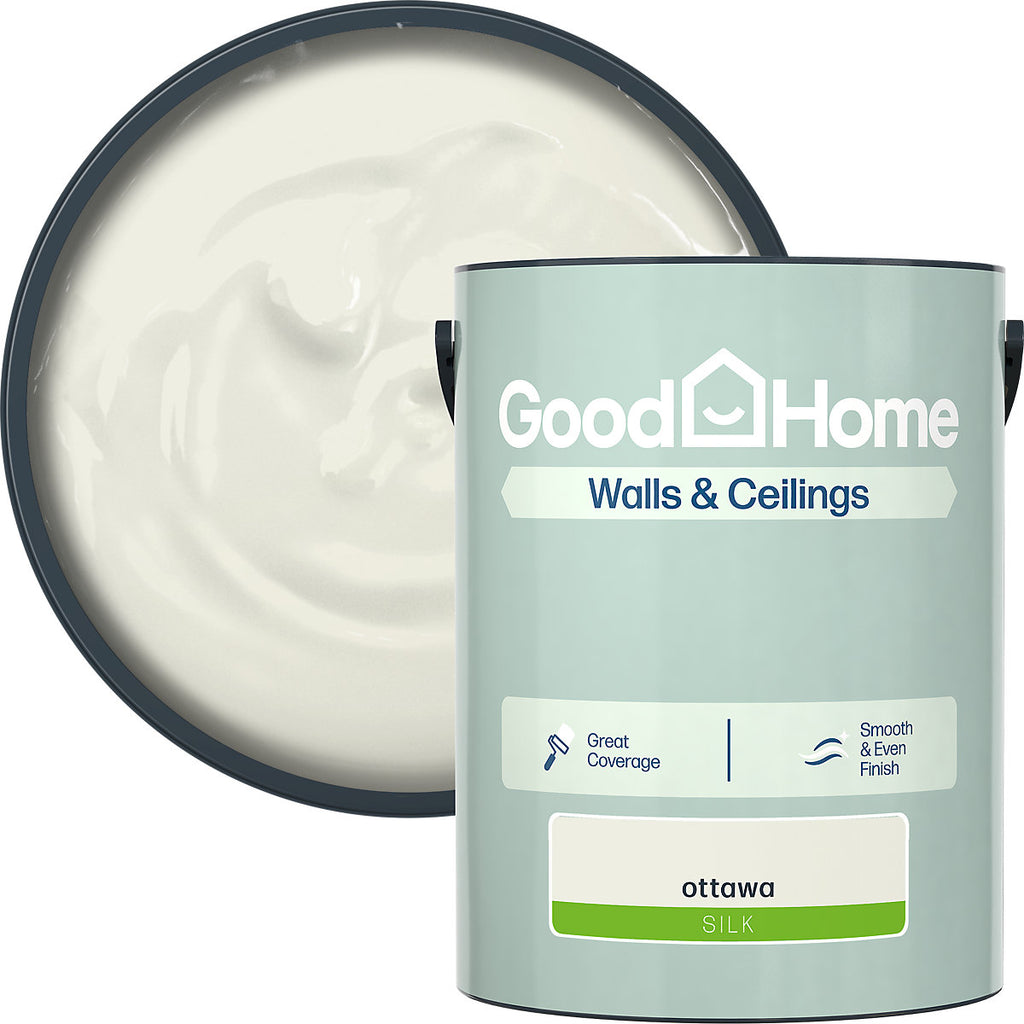 GoodHome Walls & Ceilings Ottawa Silk Emulsion paint, 5L