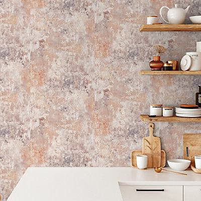 Grandeco Blush Plaster effect Concrete Embossed Wallpaper