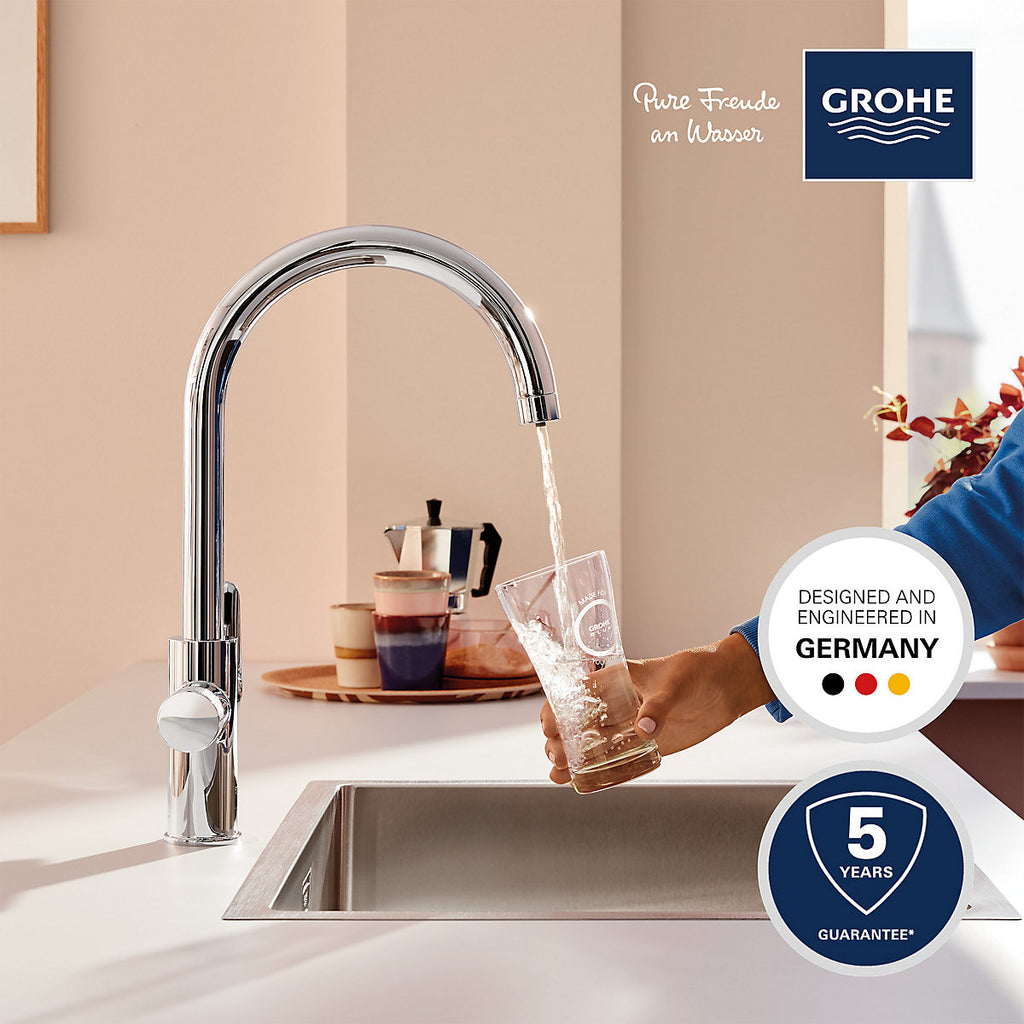 Grohe Blue Pure StartCurve Gloss Chrome-plated C-Spout Kitchen Water filter mono mixer Tap