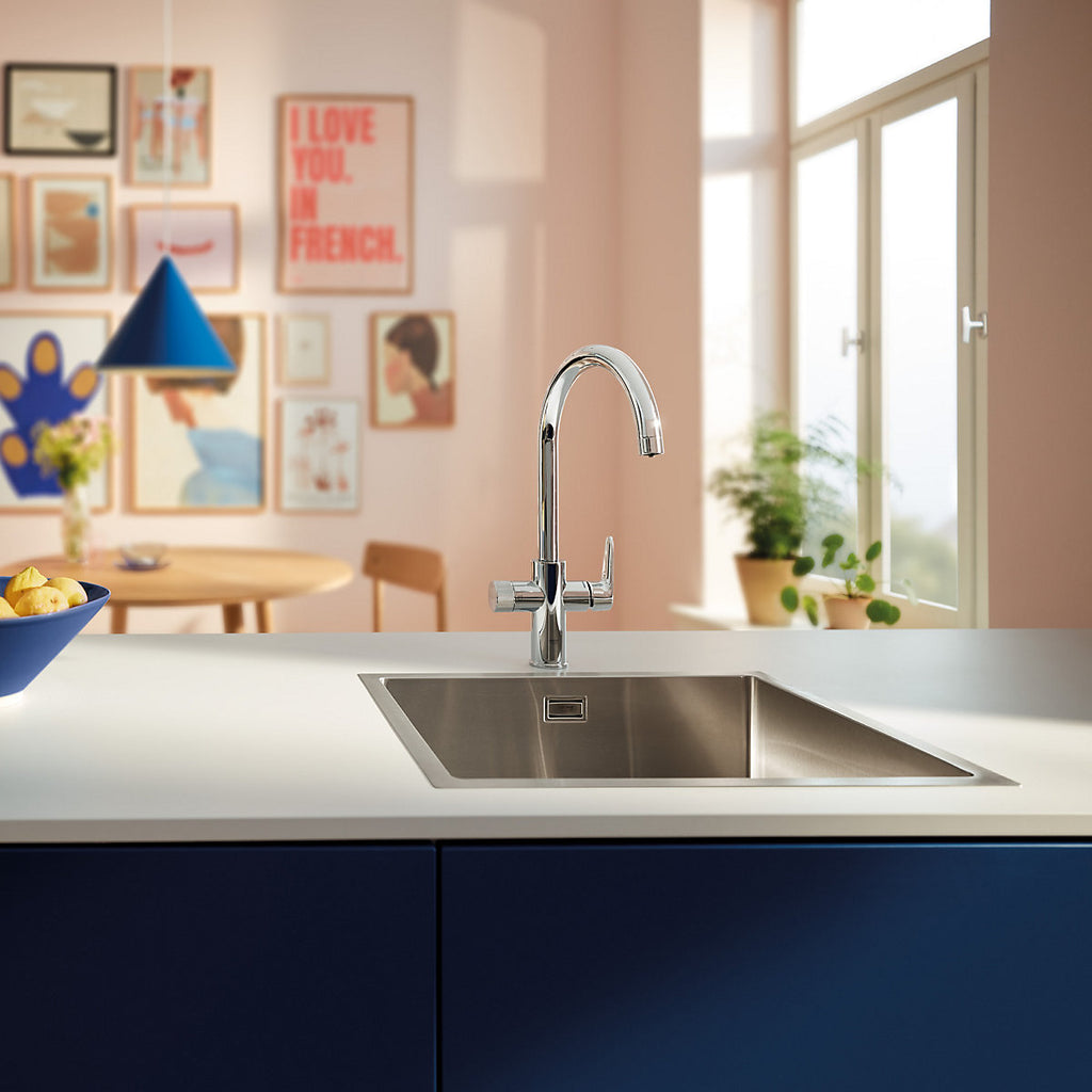 Grohe Blue Pure StartCurve Gloss Chrome-plated C-Spout Kitchen Water filter mono mixer Tap