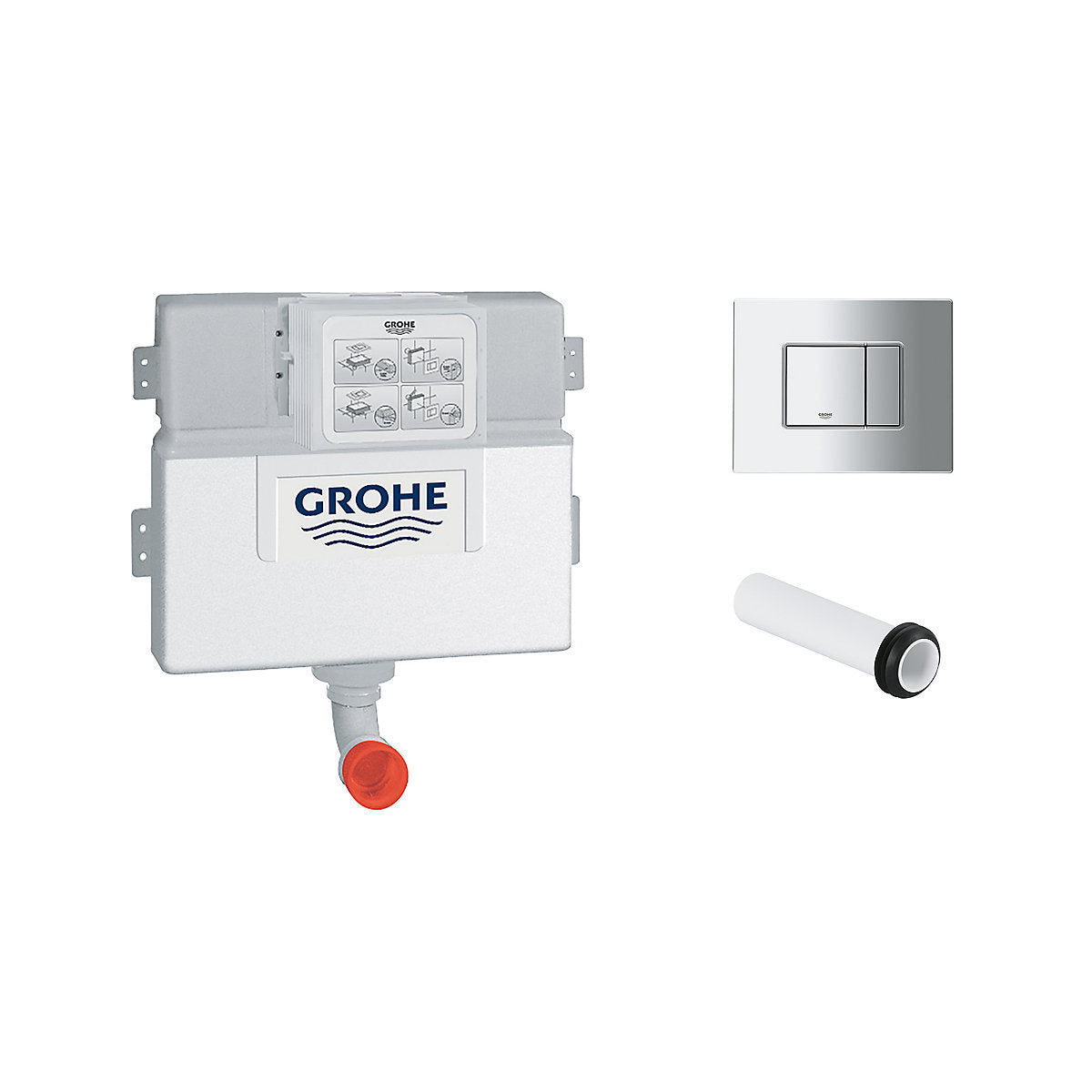 Grohe Even Alpine White Concealed Dual Cistern (H)45.5cm (W)41.5cm (D)14cm