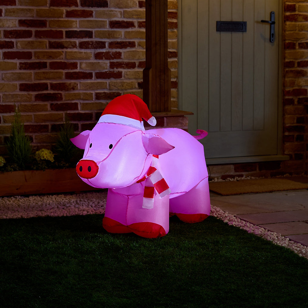 (H)0.76m LED Christmas Pig Inflatable