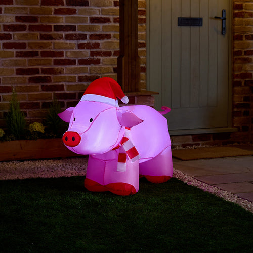 (H)0.76m LED Christmas Pig Inflatable