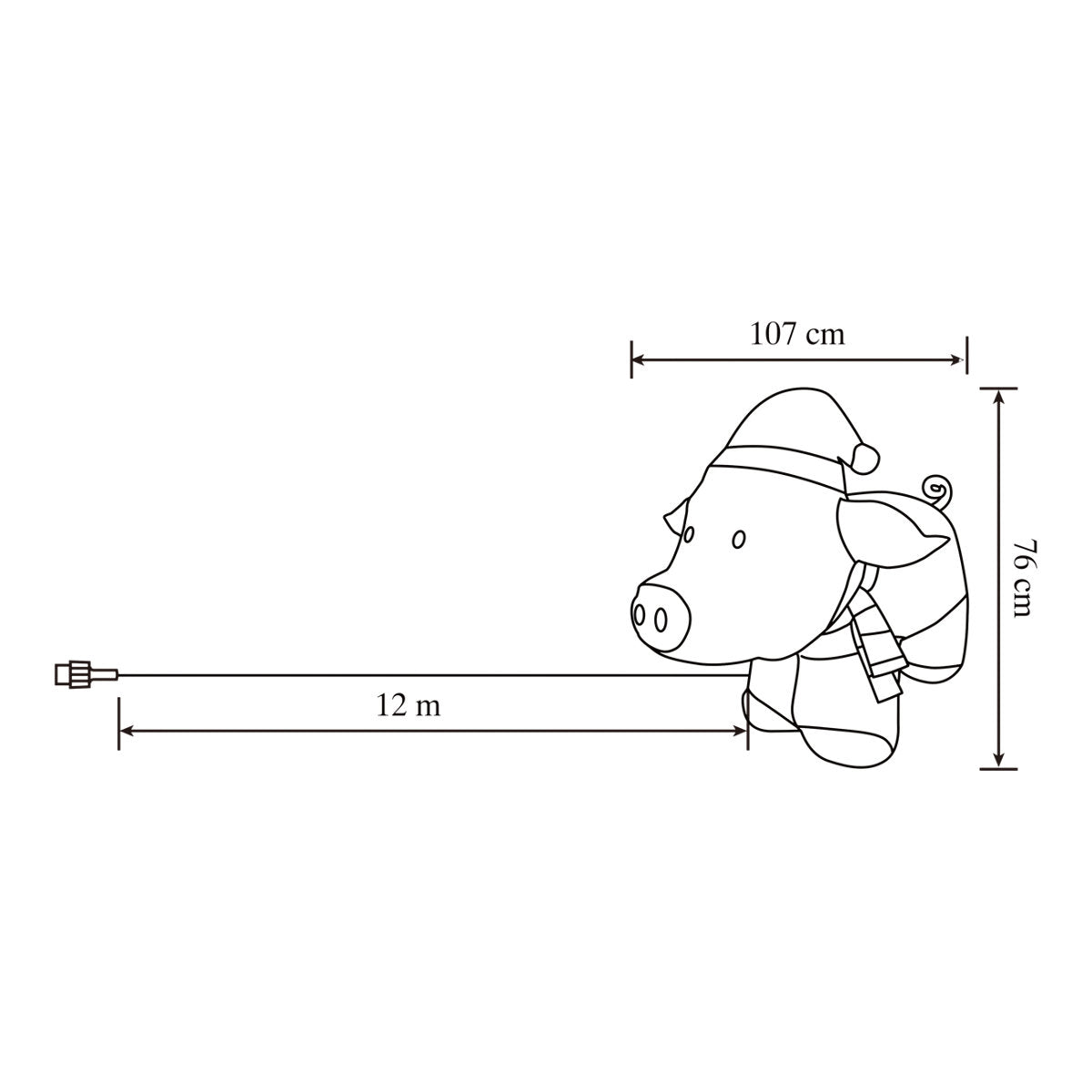 (H)0.76m LED Christmas Pig Inflatable