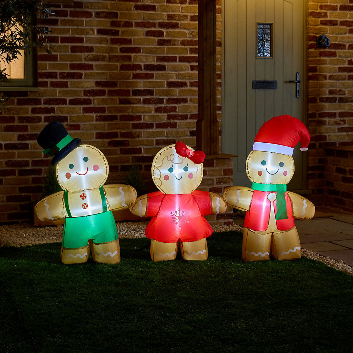 (H)1.01m LED Christmas Gingerbread man Inflatable
