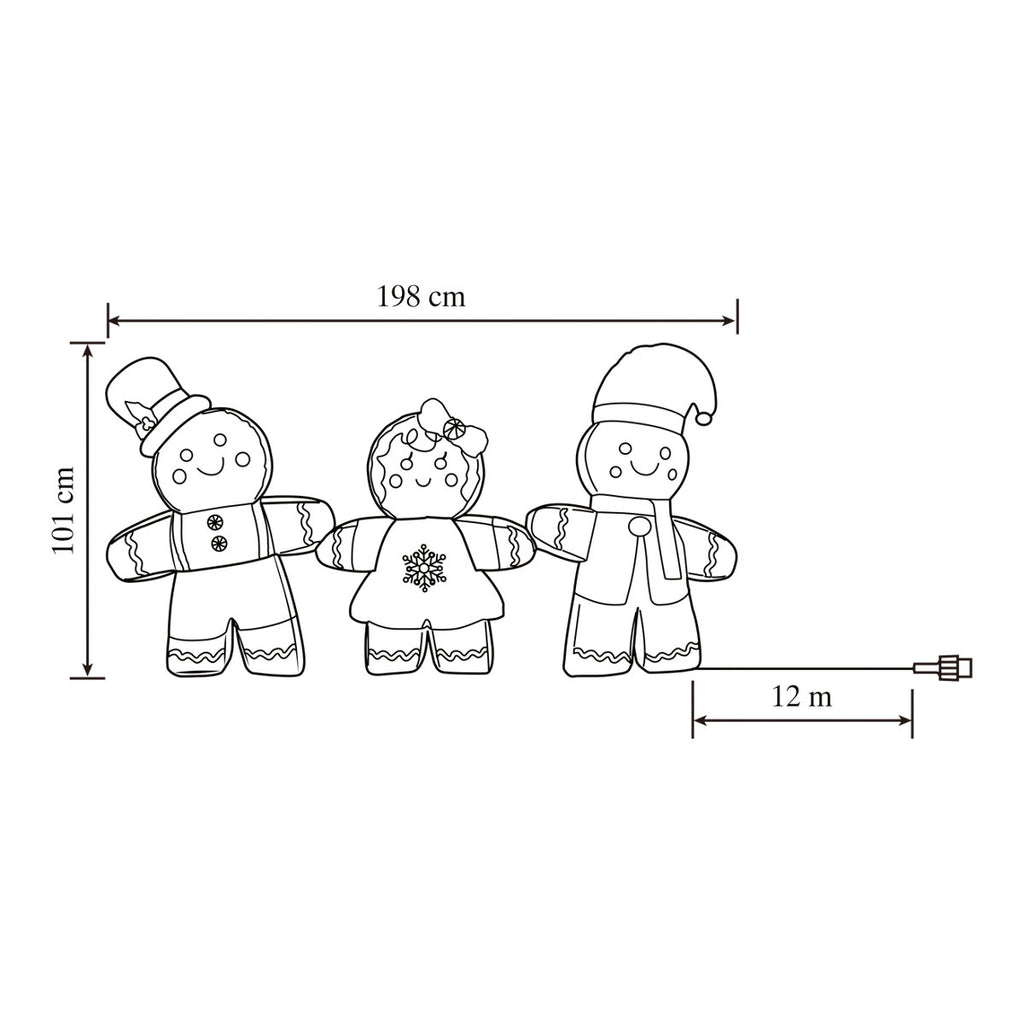 (H)1.01m LED Christmas Gingerbread man Inflatable