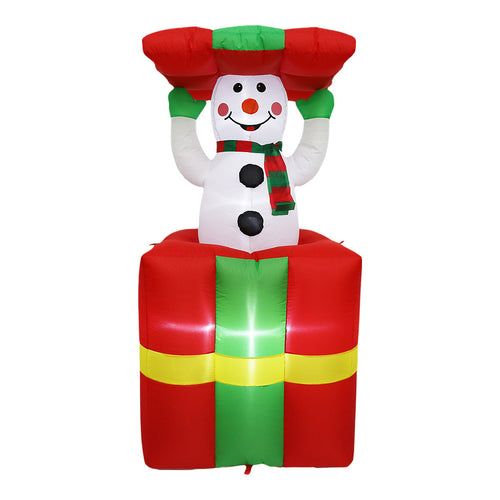 (H)1.52m LED Christmas Snowman in a present Inflatable