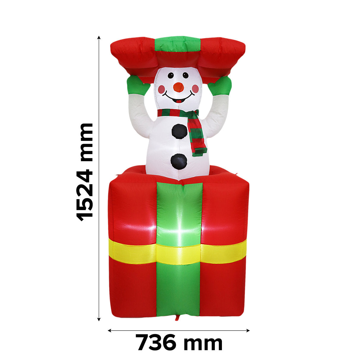 (H)1.52m LED Christmas Snowman in a present Inflatable
