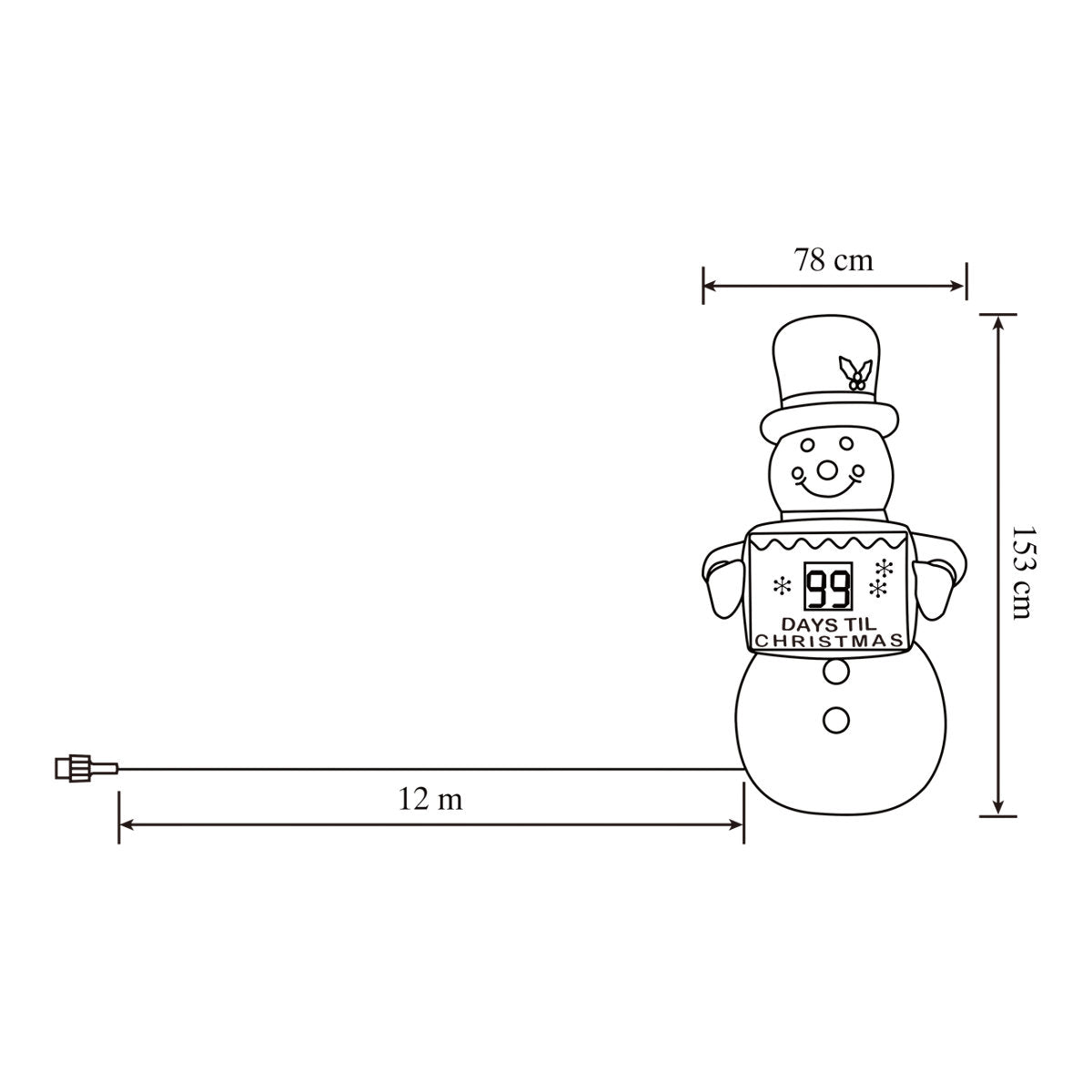 (H)1.53m LED Christmas Snowman Inflatable