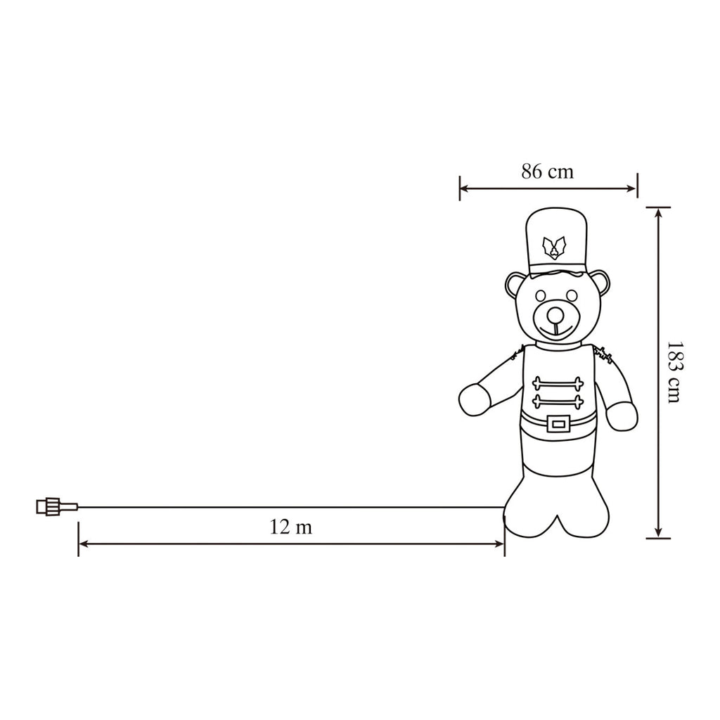 (H)1.83m LED Christmas Fluffy bear Inflatable