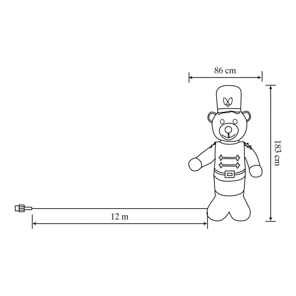 (H)1.83m LED Christmas Fluffy bear Inflatable