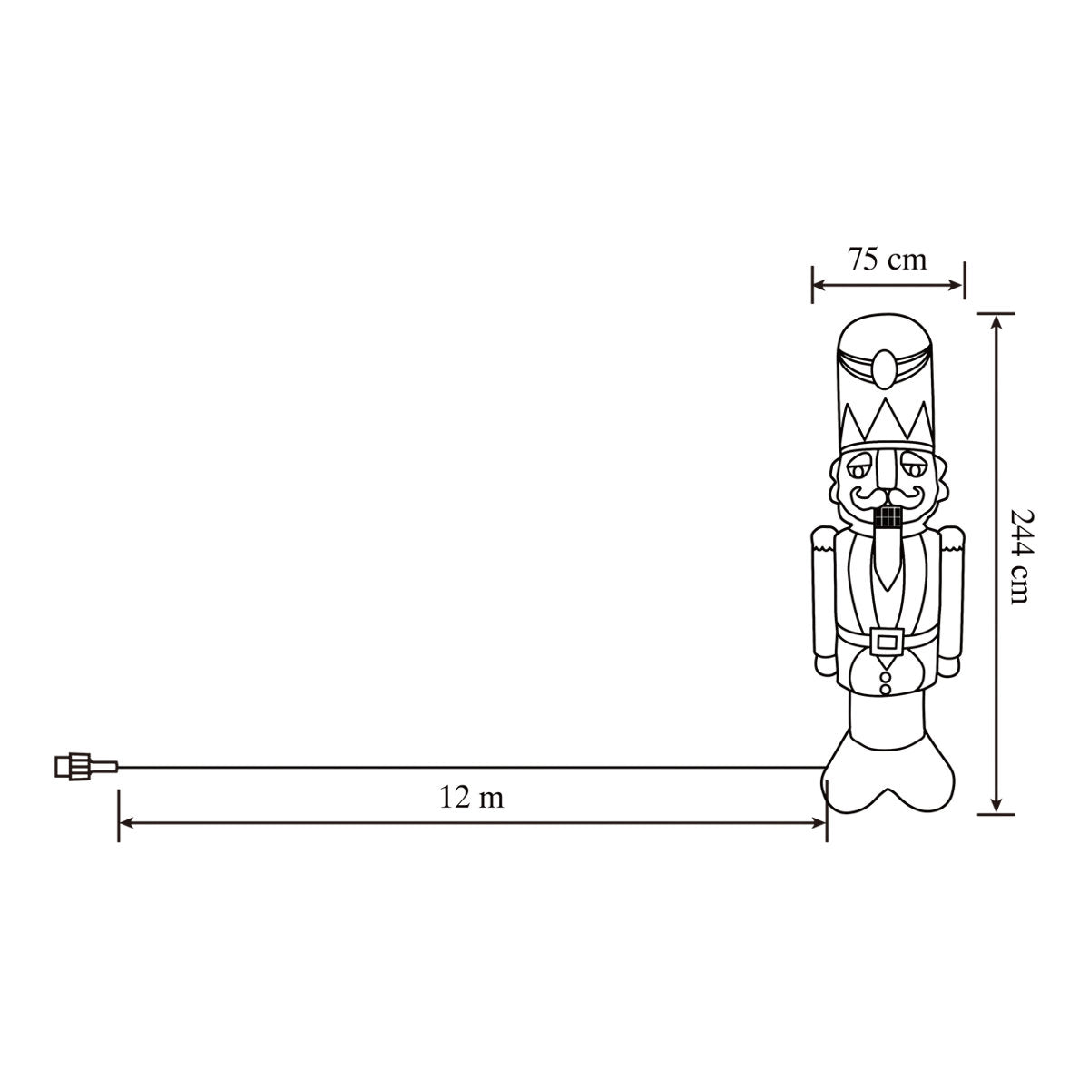(H)2.44m LED Christmas Nutcracker Inflatable