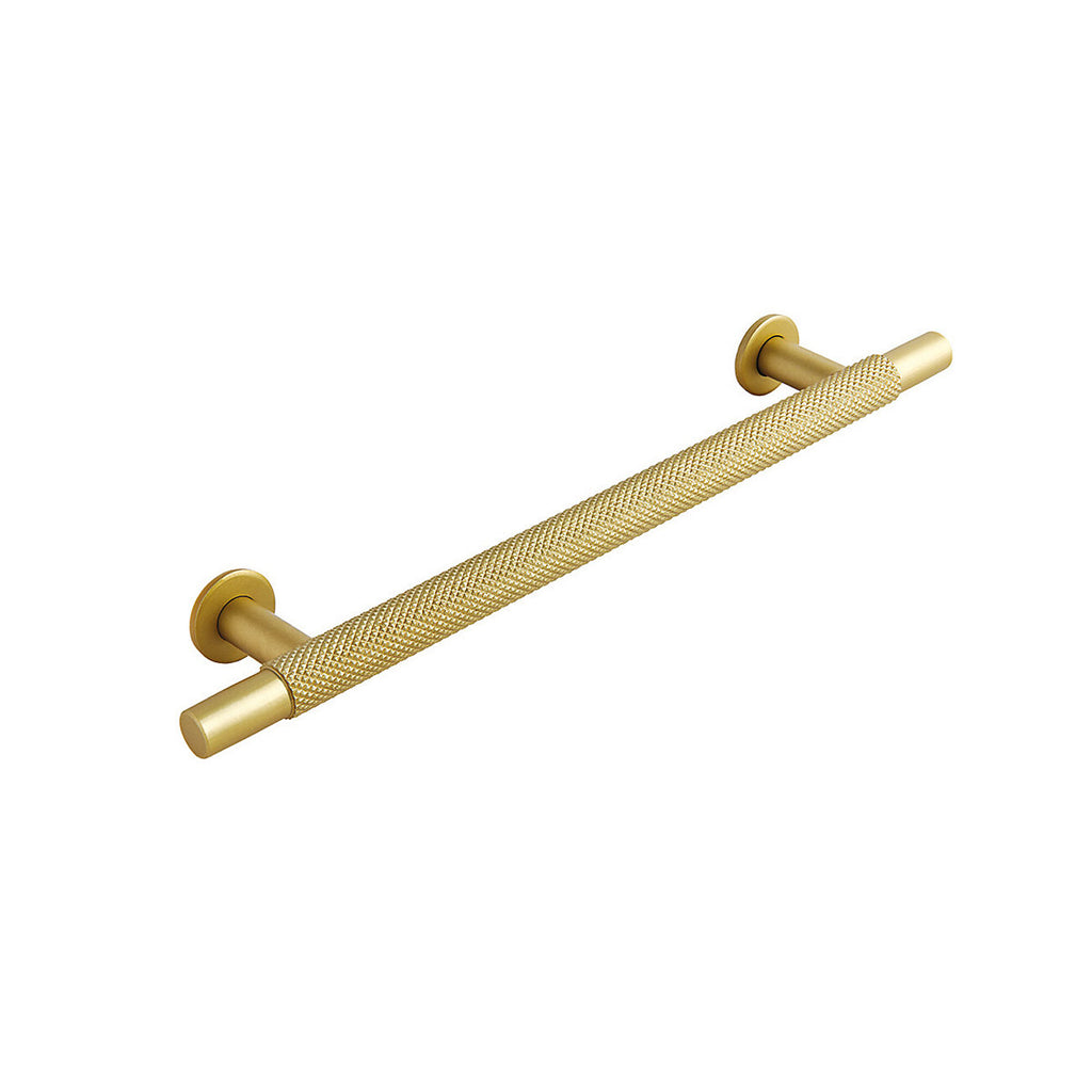 Hafele Chester Knurled Matt Gold effect Kitchen Doors & drawers T-shaped Pull Handle, (L)380mm x (D)380mm, Pack of 2