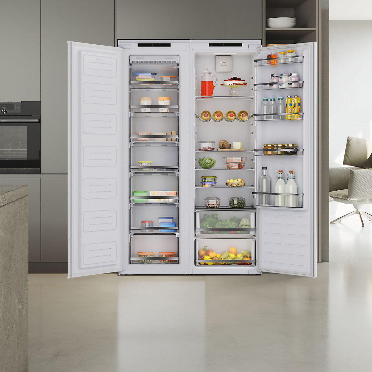 Haier HAMS518EWK Integrated Fridge