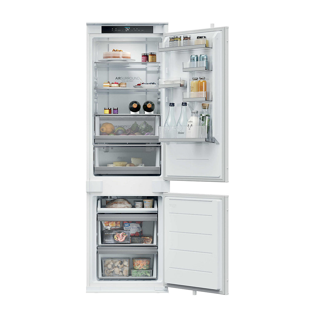 Haier HBQW5518DK 70:30 Integrated Automatic defrost Fridge freezer - White