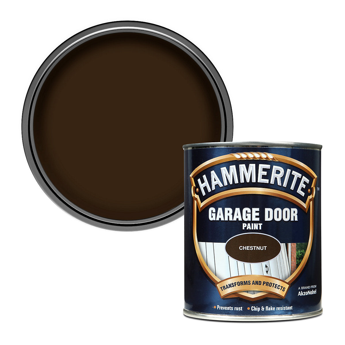 Hammerite Chestnut Gloss Metal & wood Garage door paint, 750ml