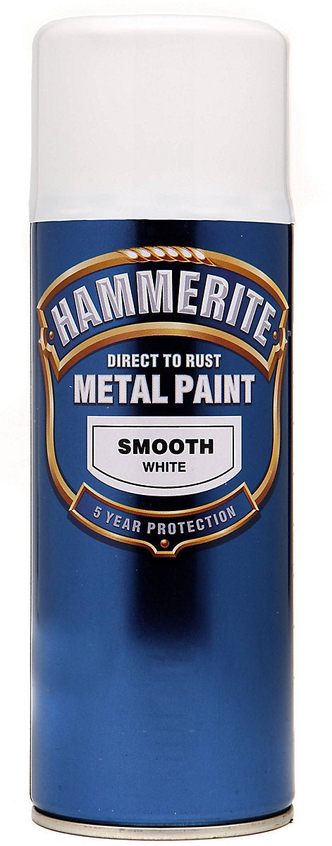 Hammerite Smoothrite White Gloss Protector Spray paint, 400ml