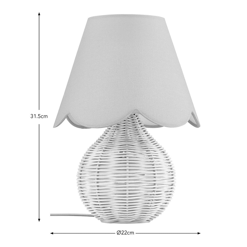 Harbour Studio Carnival Scalloped Round Matt Sage Table lamp