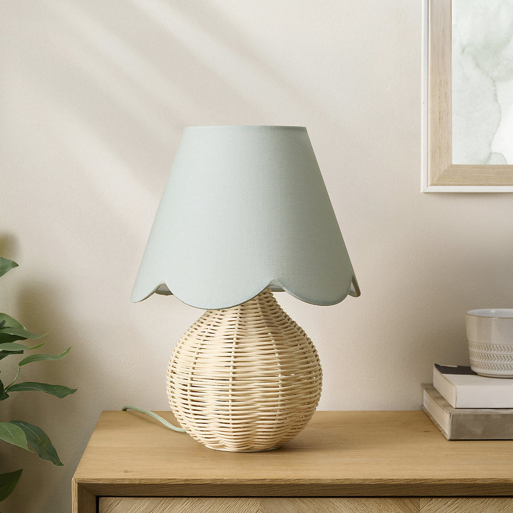 Harbour Studio Carnival Scalloped Round Matt Sage Table lamp