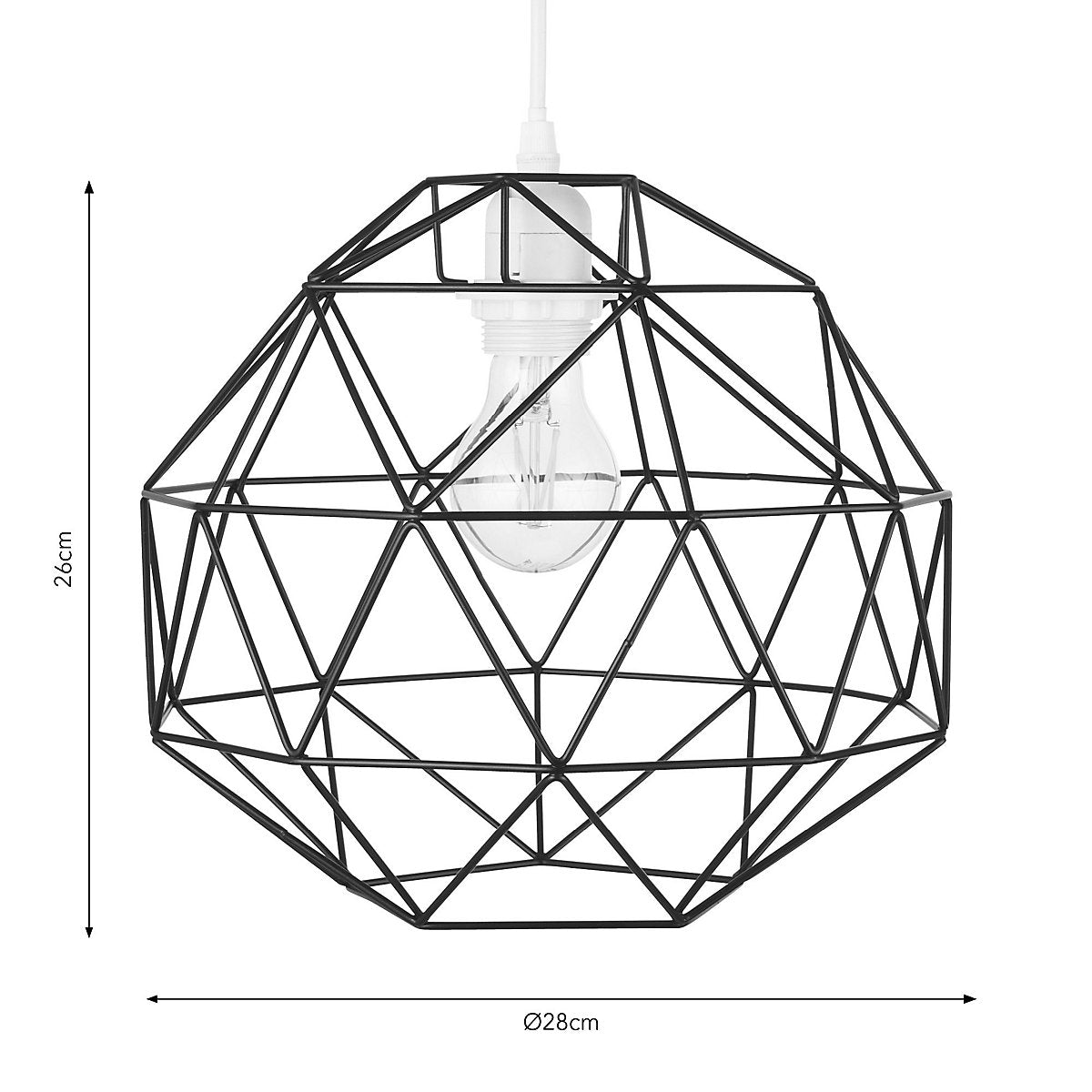 Harbour Studio Gamma Black Geometric Round Light shade (D)28cm