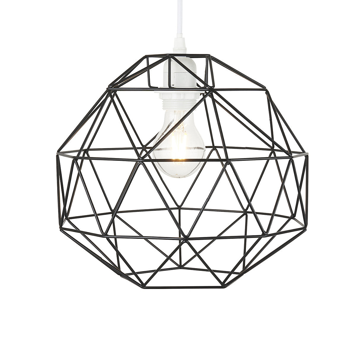 Harbour Studio Gamma Black Geometric Round Light shade (D)28cm