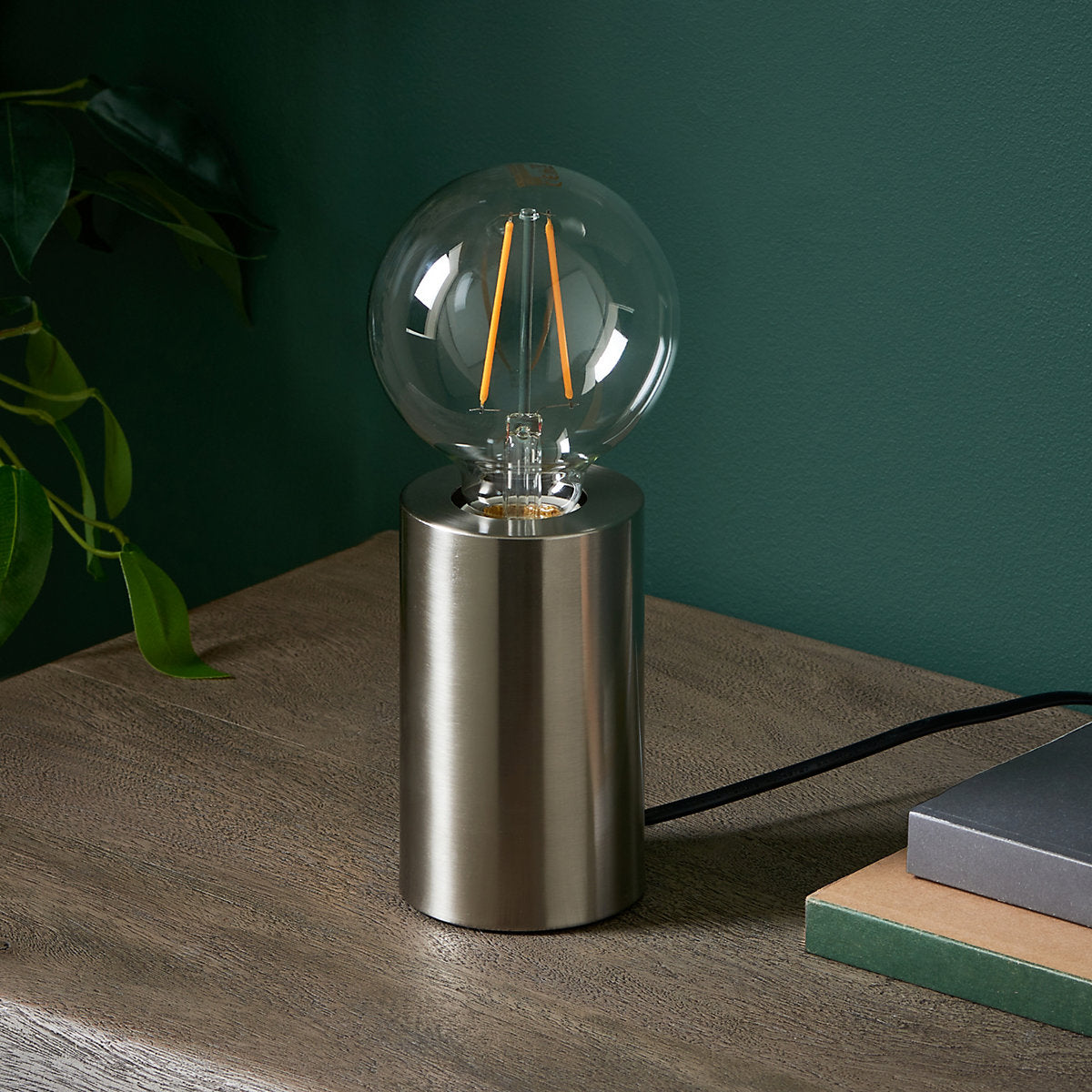 Harbour Studio Reno Cylinder Brushed Satin Chrome effect Table lamp base