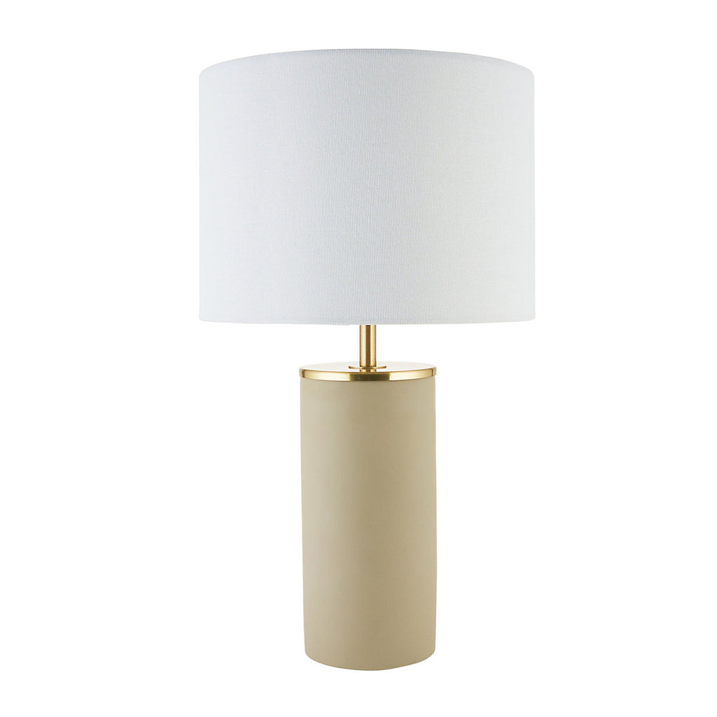 Harbour Studio Rubia Cylinder Satin Beige & White Table lamp