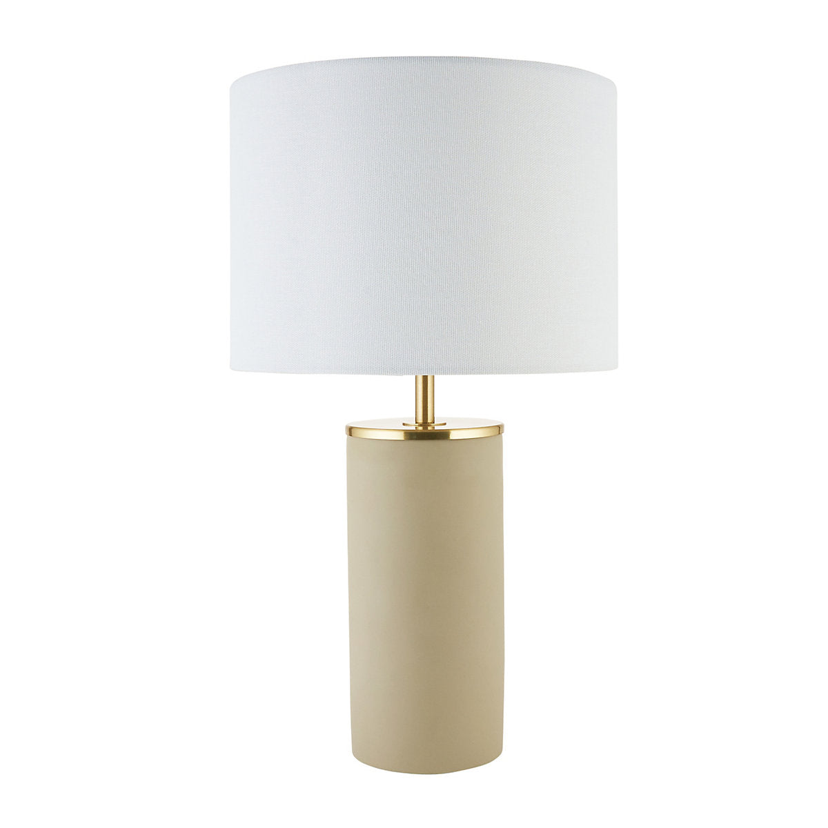 Harbour Studio Rubia Cylinder Satin Beige & White Table lamp