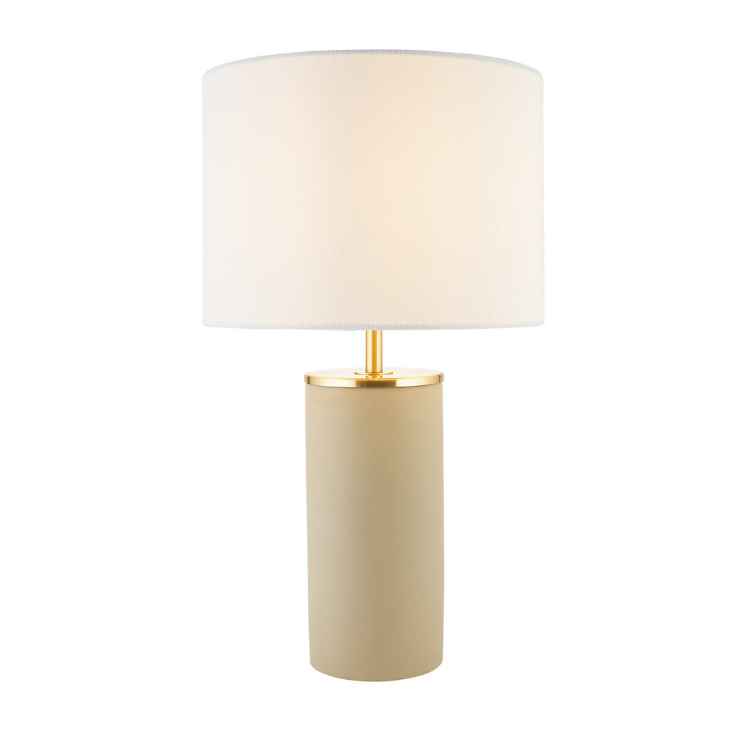 Harbour Studio Rubia Cylinder Satin Beige & White Table lamp