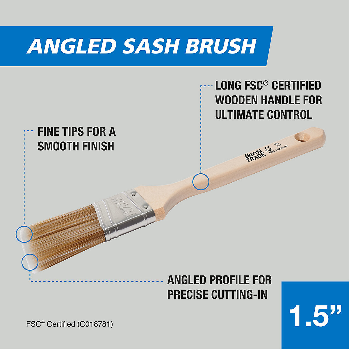 Harris Trade 1½" Interior Walls, ceilings & trim work Sash brush