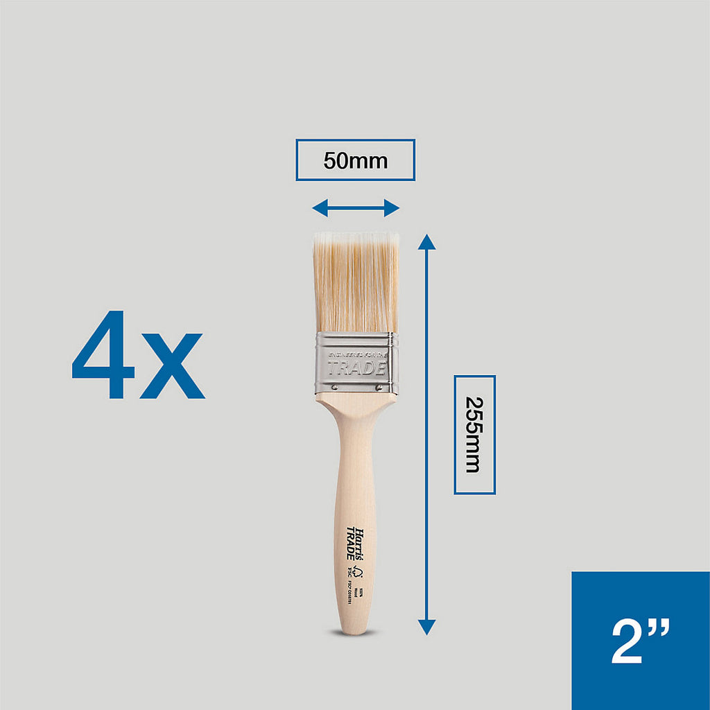 Harris Trade Emulsion & Gloss 2" Interior Walls, ceilings & trim work Paint brush, Pack of 4