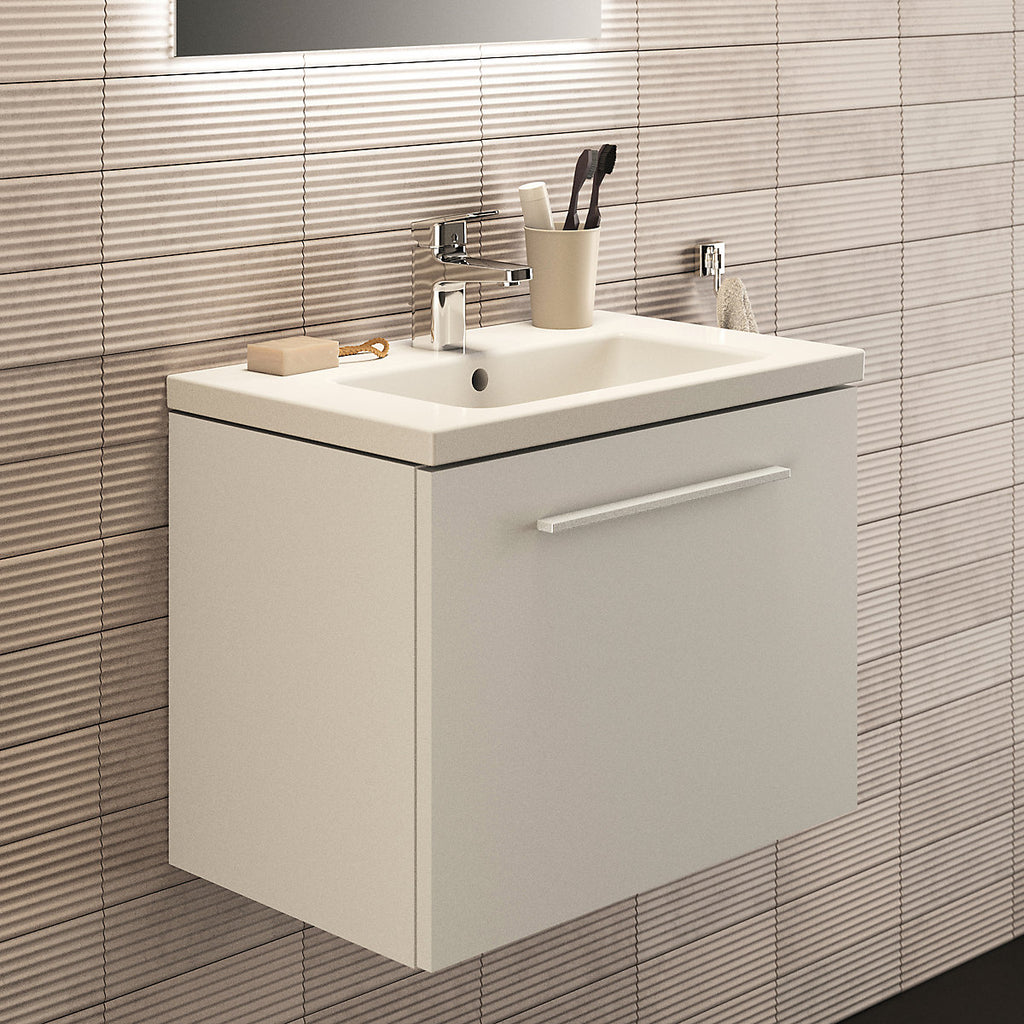Ideal Standard i.Life S Matt White Wall-mounted Vanity unit & basin set with 1 Chrome effect handle (W)600mm (H)440mm