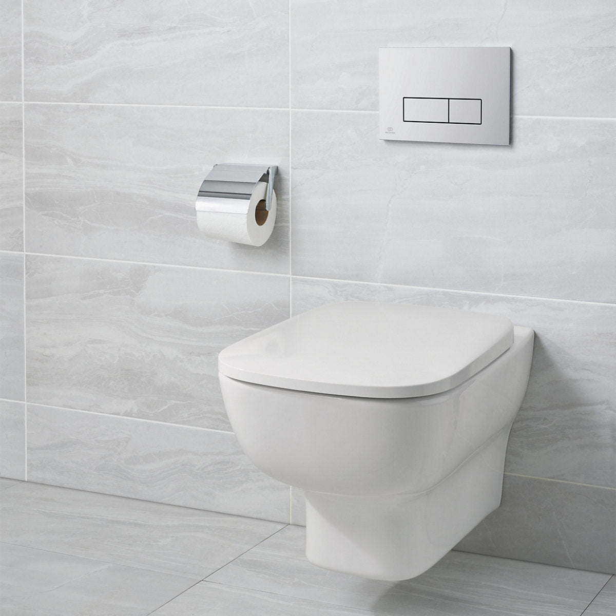 Ideal Standard Oleas P2 pneumatic Gloss Chrome effect Dual Flushing plate (H)154mm (W)234mm