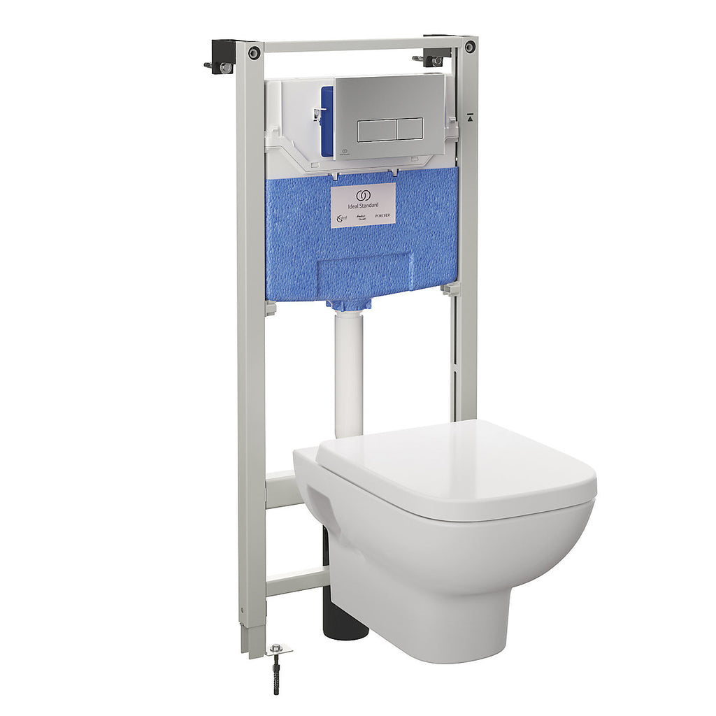 Ideal Standard Oleas P2 pneumatic Gloss Chrome effect Dual Flushing plate (H)154mm (W)234mm