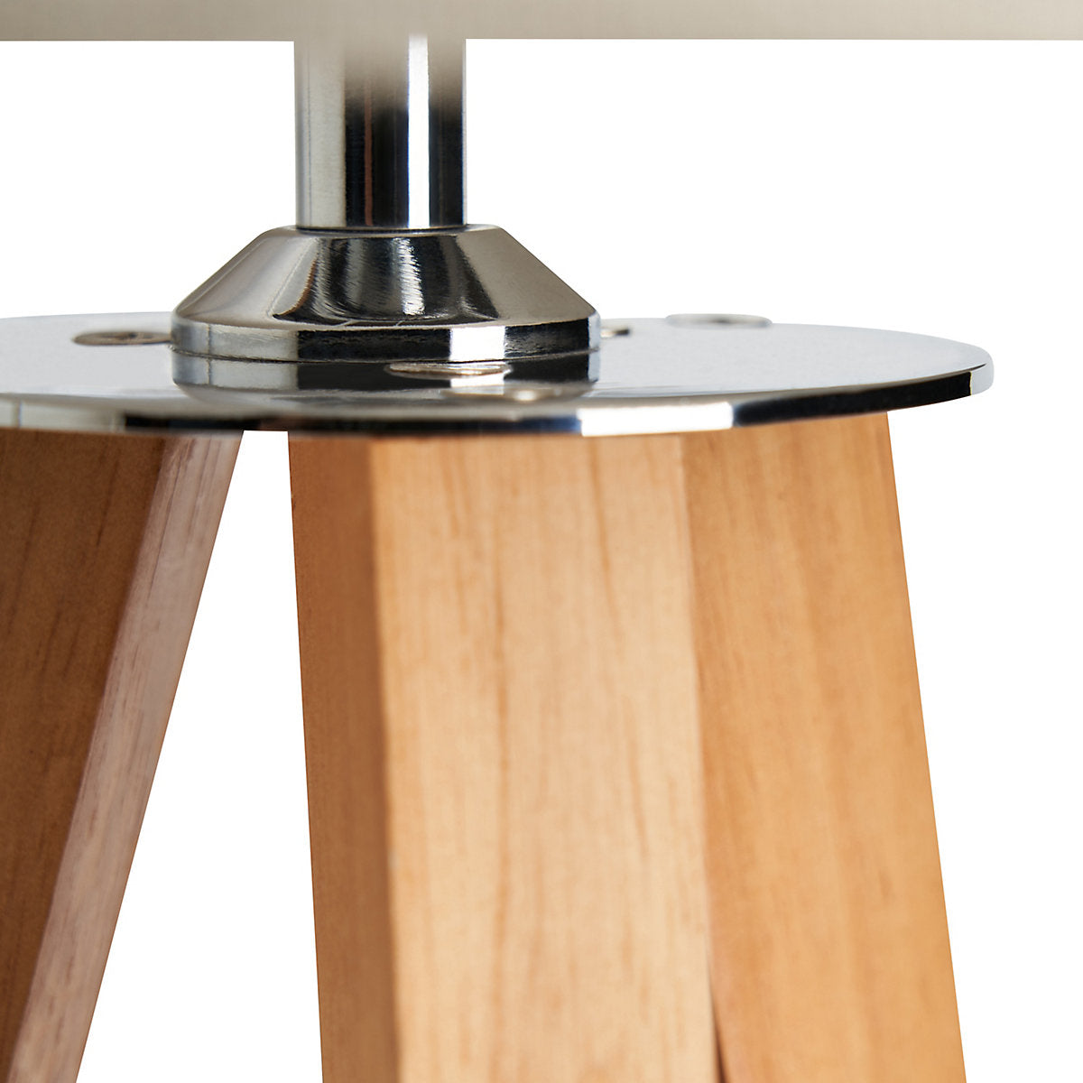 Inlight Aruna Tripod Matt White & Natual Wood effect Table lamp