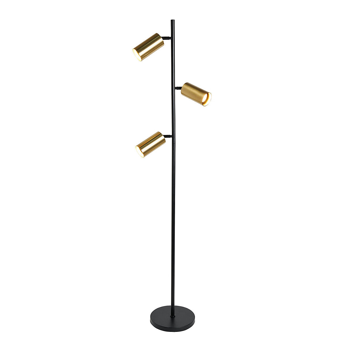 Inlight Carana Matt Black Brass effect LED Floor lamp